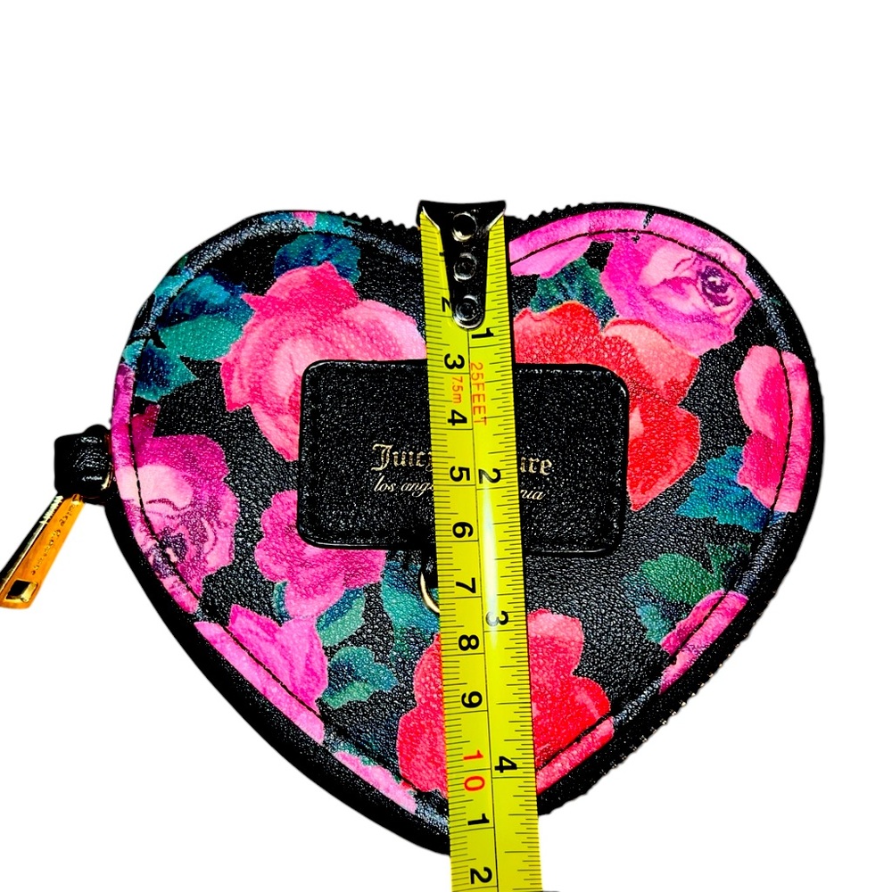 NWOT Juicy Couture heart shaped floral purse wristlet with crossbody strap - Picture 7 of 9